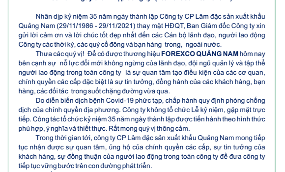 KỶ NIỆM 35 NĂM THÀNH LẬP CÔNG TY 29/11/1986 ~ 29/11/2021